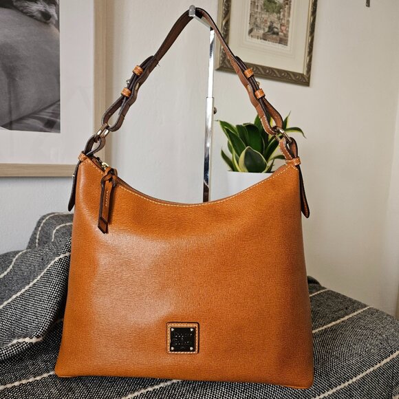 Dooney & Bourke Saffiano Hobo Shoulder Bag - Natural - Picture 1 of 16